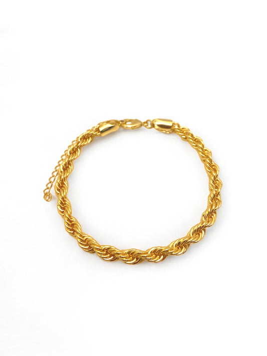 Pulseira Cordão Baiano Grosso Banhada em Ouro 18k. image 0