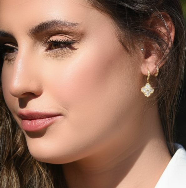 Brinco Duo Inspiração Banhado em Ouro 18k image 1