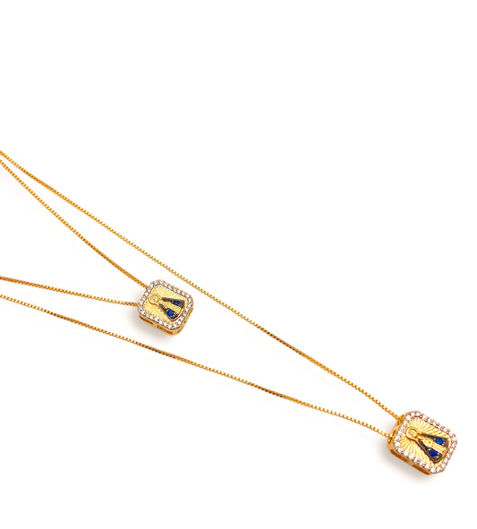 Escapulário Nossa Senhora Aparecida Banhado em Ouro 18K image 0