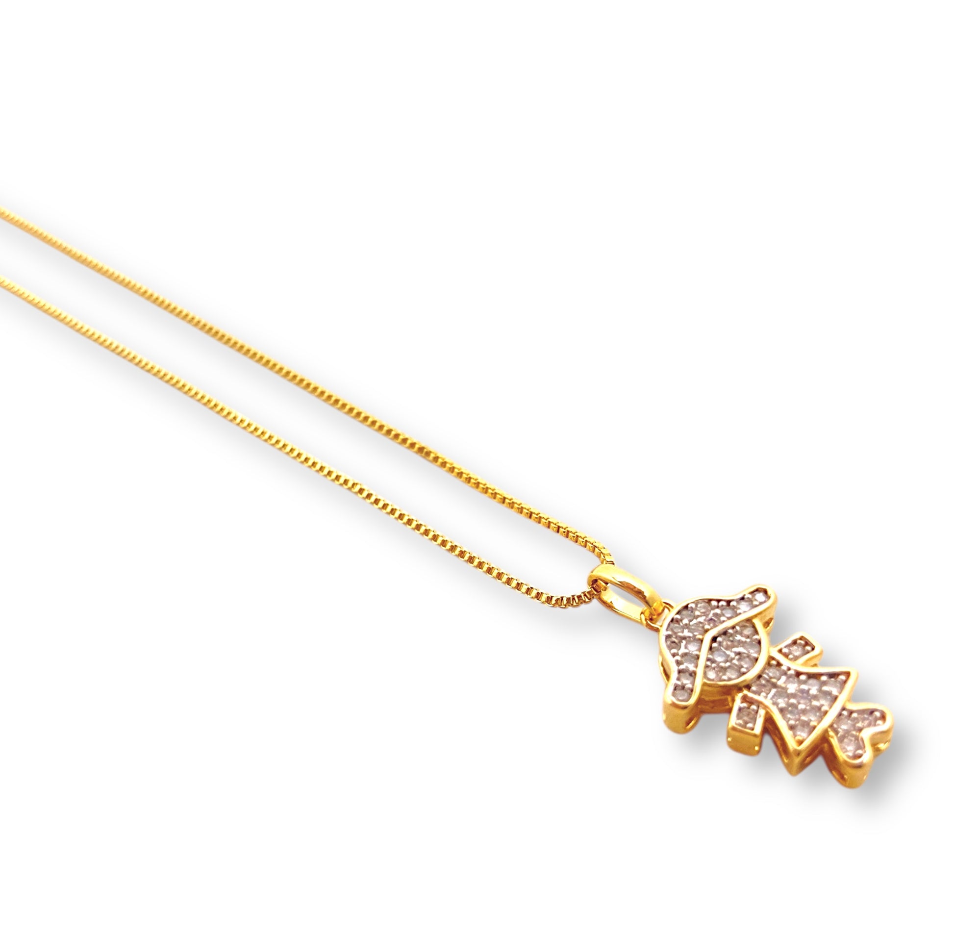 Colar Mãe de Menina Cravejado em Zircônias Banhado em Ouro 18K image 0