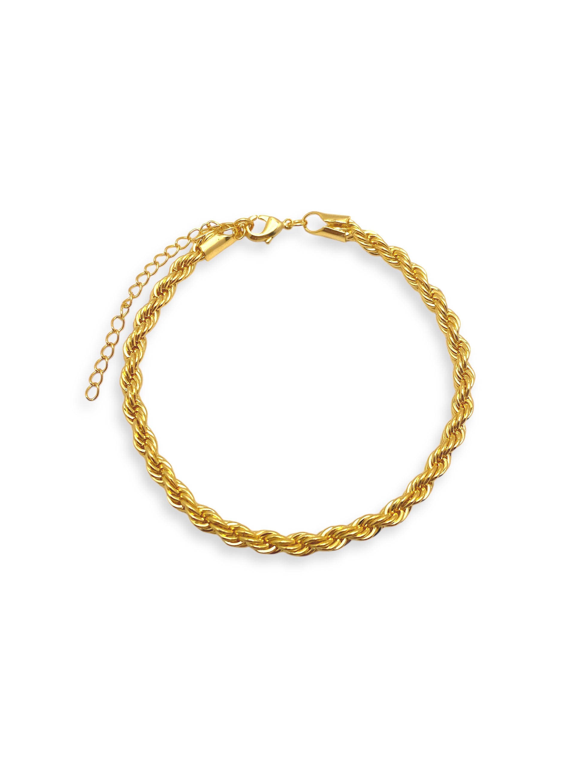 Pulseira Cordão Baiano Médio Banhada em Ouro 18k image 0