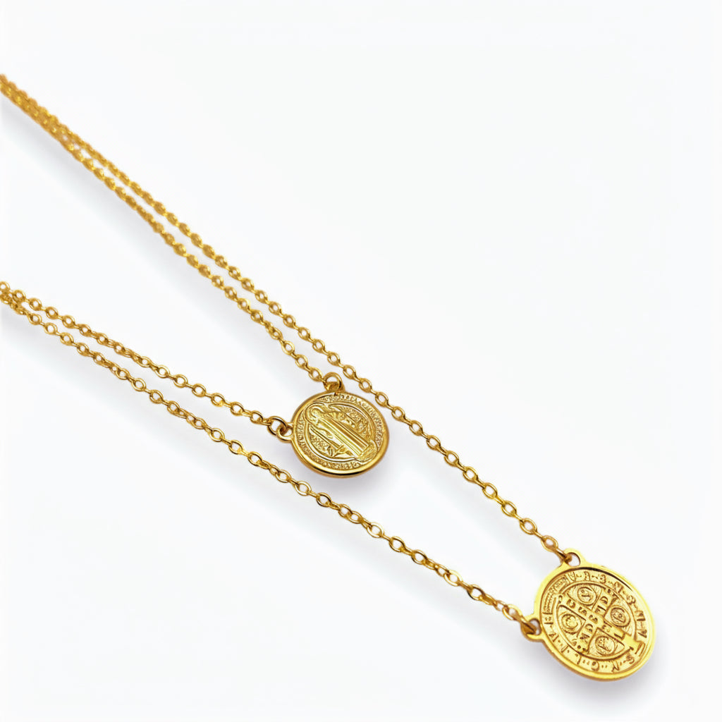 Escapulário São Bento Banhado em Ouro 18K - 60cm image 0