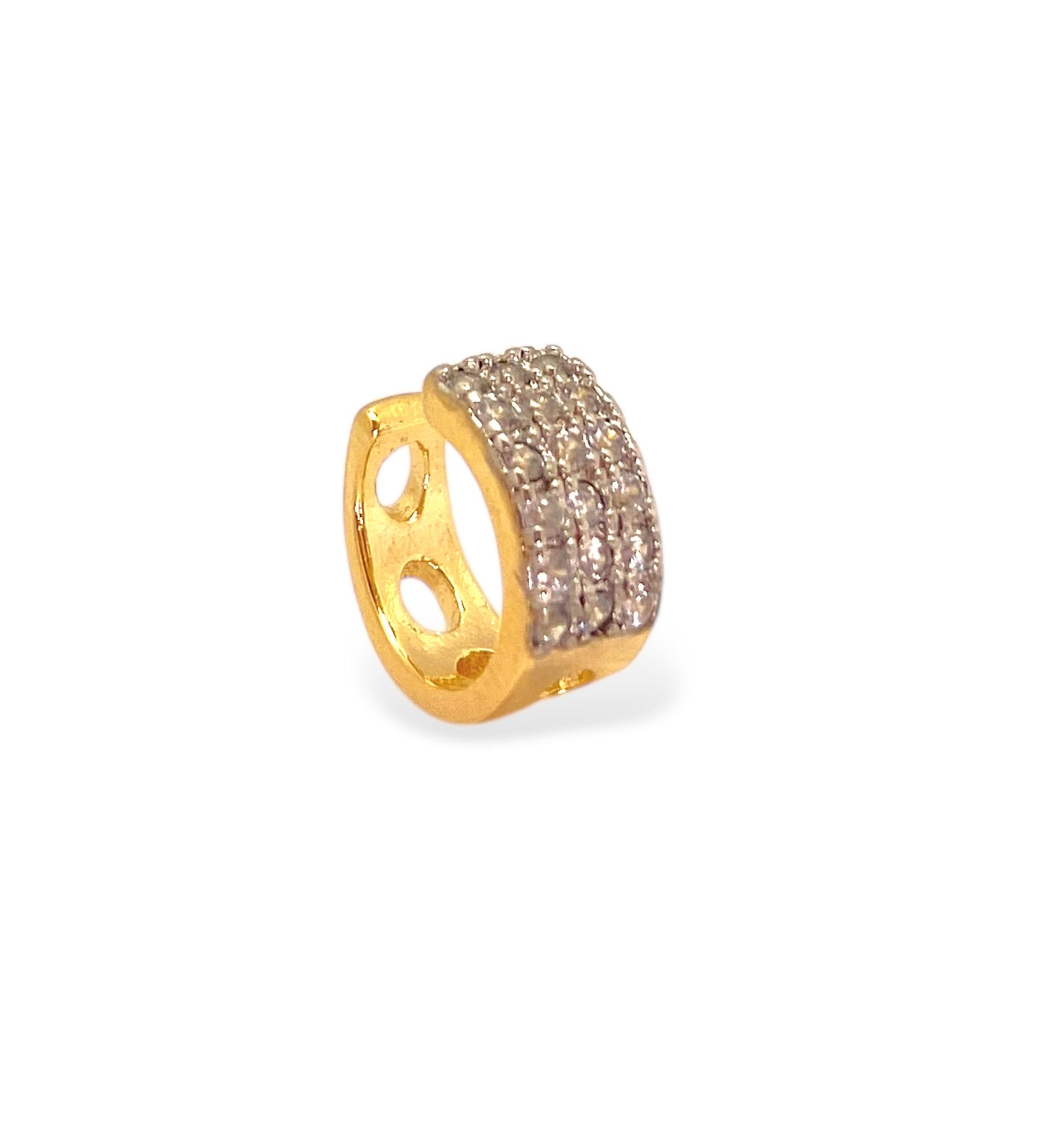 Brinco Piercing Fake com Zircônias Banhado em Ouro 18k image 0