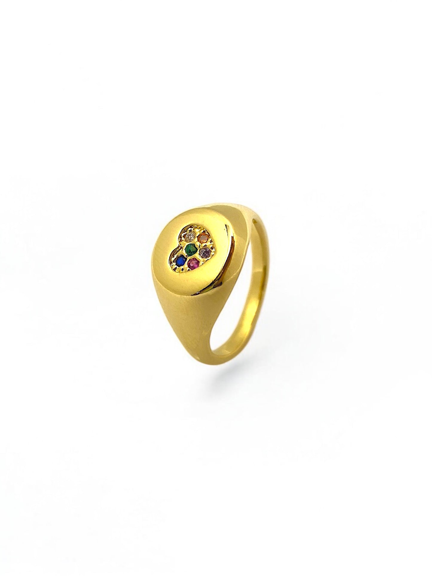 Anel para Dedinho Multicor Banhado em Ouro 18k image 0