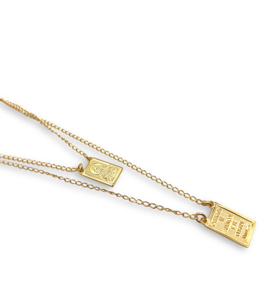 Escapulário O Senhor te Abençoe e te Guarde Banhado em Ouro 18K - 65cm image 0