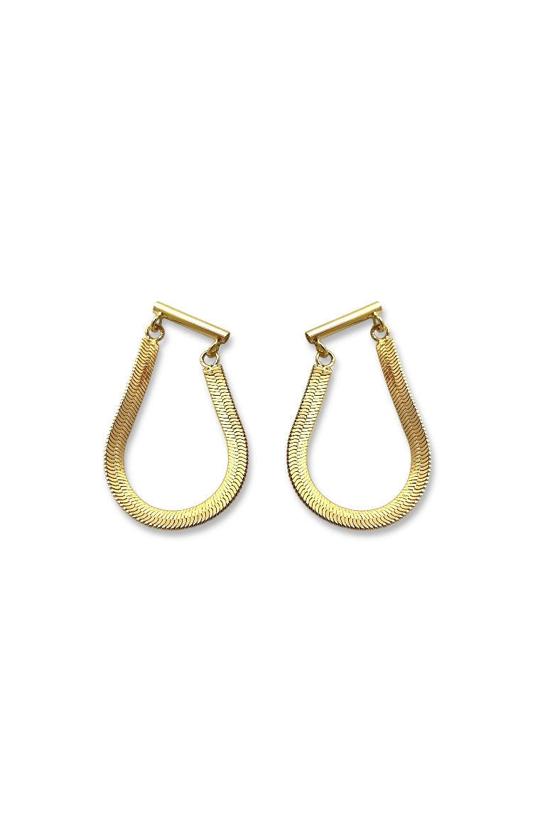 Brinco Fita Helena Banhado em Ouro 18K