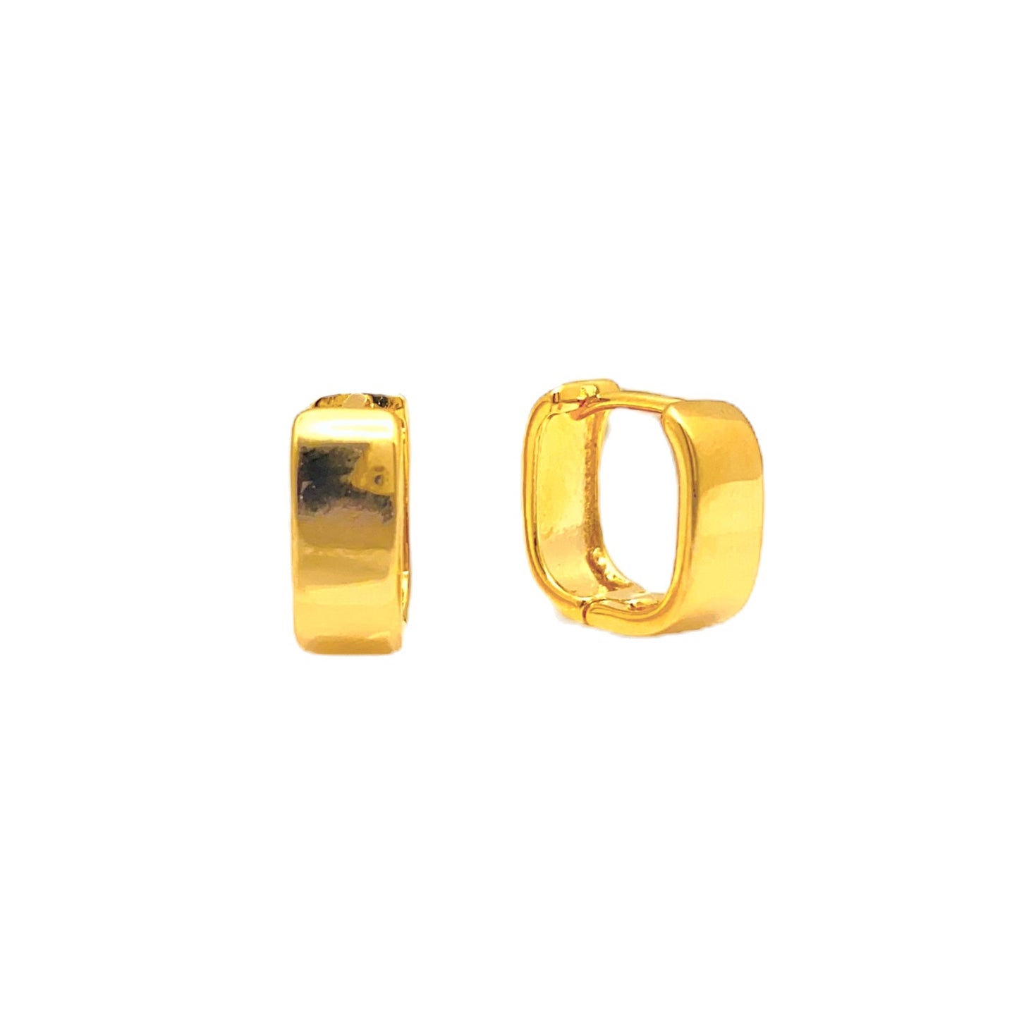 Brinco Argola Quadrada Banhada em Ouro 18k image 0