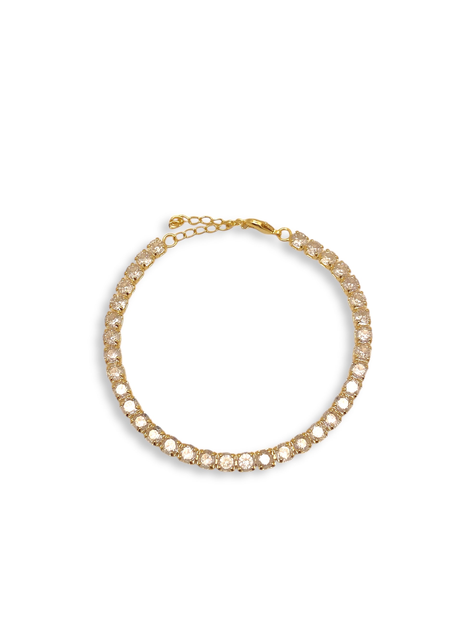 Pulseira Riviera Cristal Grossa Banhada em Ouro 18k image 0