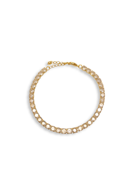 Pulseira Riviera Cristal Grossa Banhada em Ouro 18k image 0