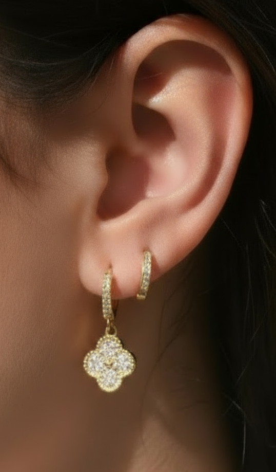 Brinco Duo Inspiração Banhado em Ouro 18k image 2