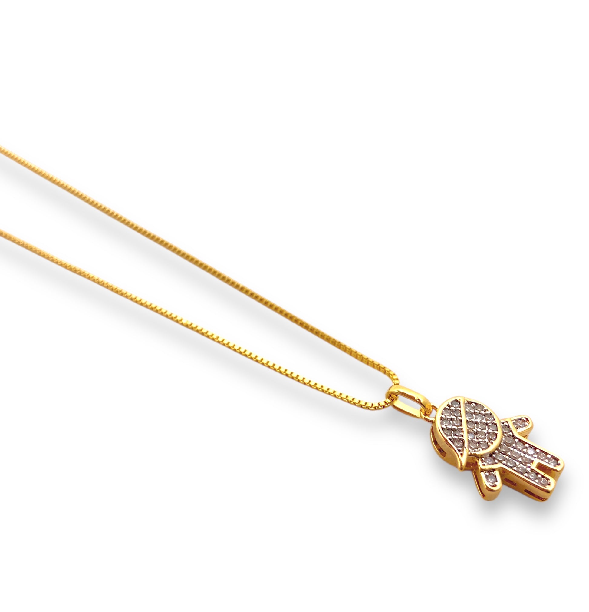 Colar Mãe de Menino Cravejado em Zircônias Banhado em Ouro 18K image 0