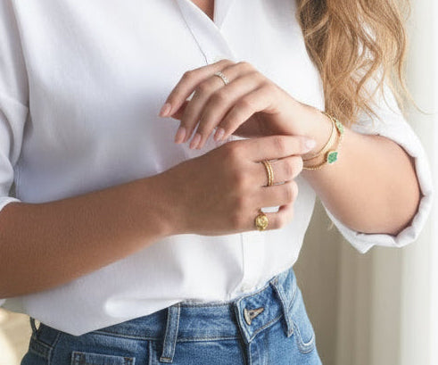 Pulseira Trevo Banhada em Ouro 18K - Verde image 2