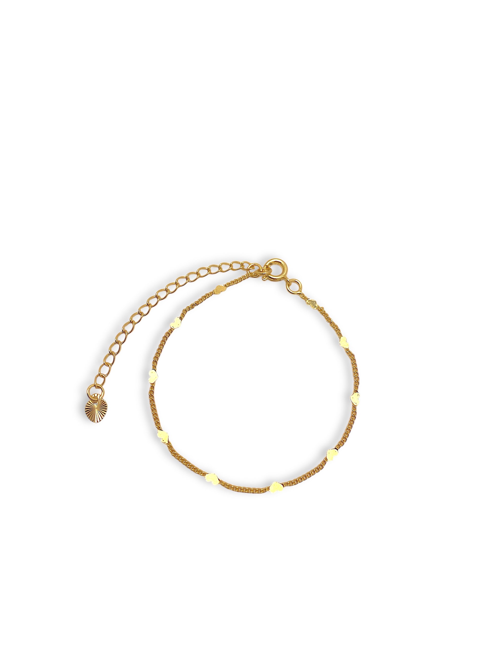 Pulseira Mini Corações Banhada em Ouro 18k image 0