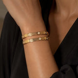 Bracelete em Trevo de Zircônia Cristal