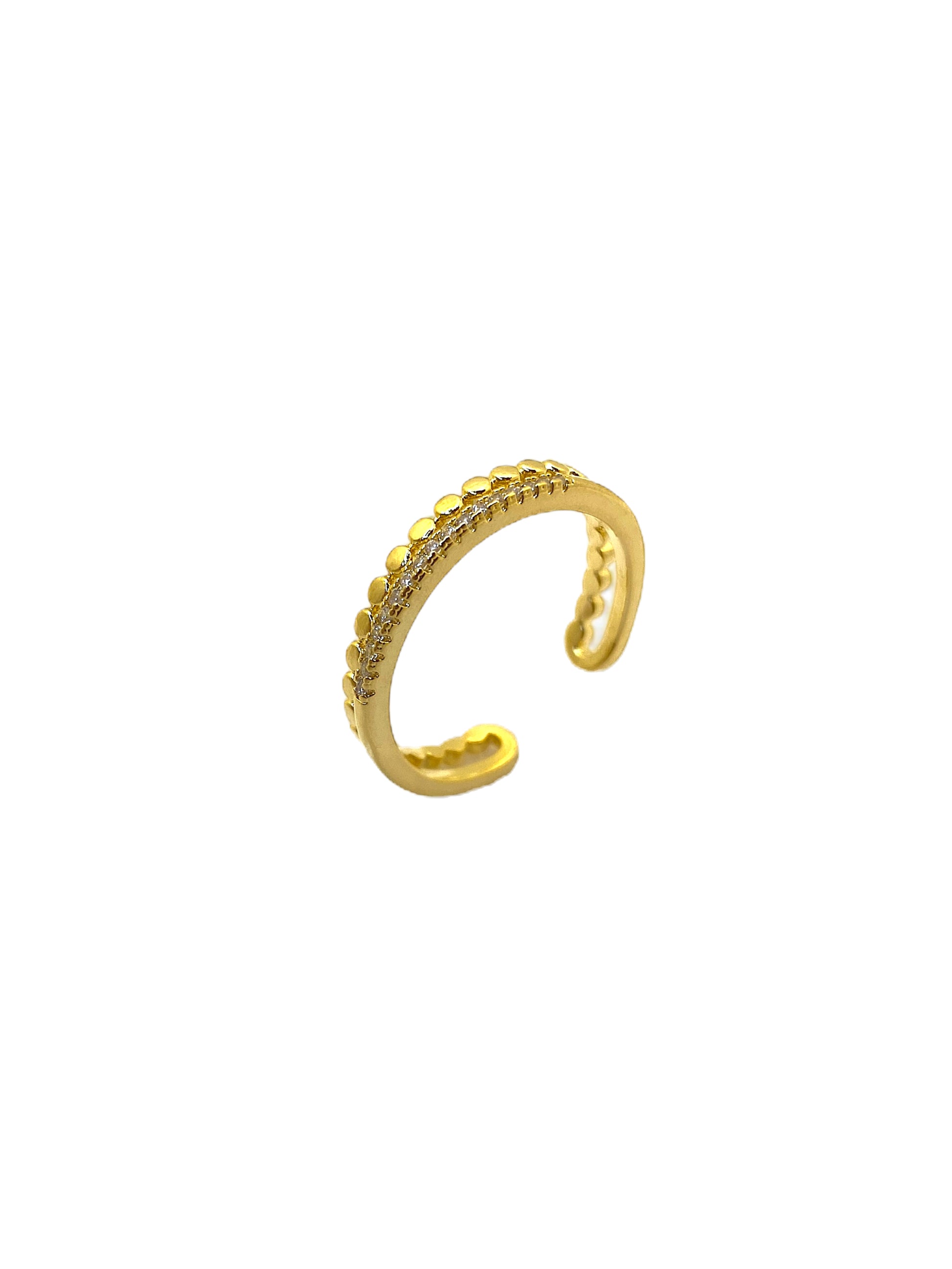 Anel Regulavel Esferas Cravejado Banhado em Ouro 18k image 0