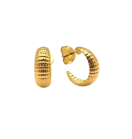 Brinco Argola Trabalhada Banhada em Ouro 18k image 0