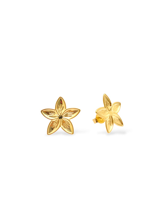 Brinco Lírio Banhado em Ouro 18K