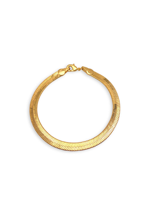 Pulseira Fita Grossa Banhada em Ouro 18k image 0