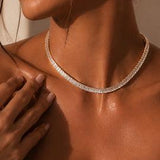 Colar Riviera Baguete 4mm