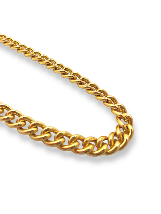 Colar Corrente Grumet Grossa Banhada em Ouro 18K image 0