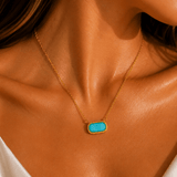 Colar com Pedra em Tom Azul Turqueza