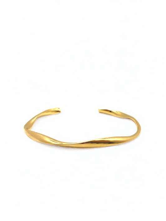 Bracelete Torcido Regulável Banhado em Ouro18K image 0