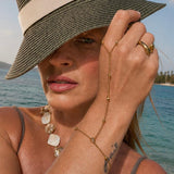 Pulseira de Mão com Zircônia Cristal Coração Hand Chain