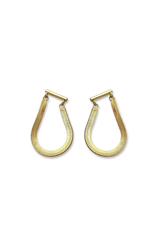 Brinco Fita Helena Banhado em Ouro 18K