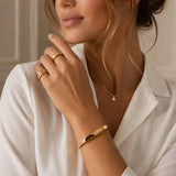 Bracelete com Pedras em Tom Cristal Slim