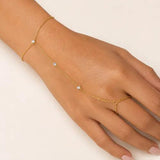 Pulseira de Mão com Zircônia Cristal Hand Chain