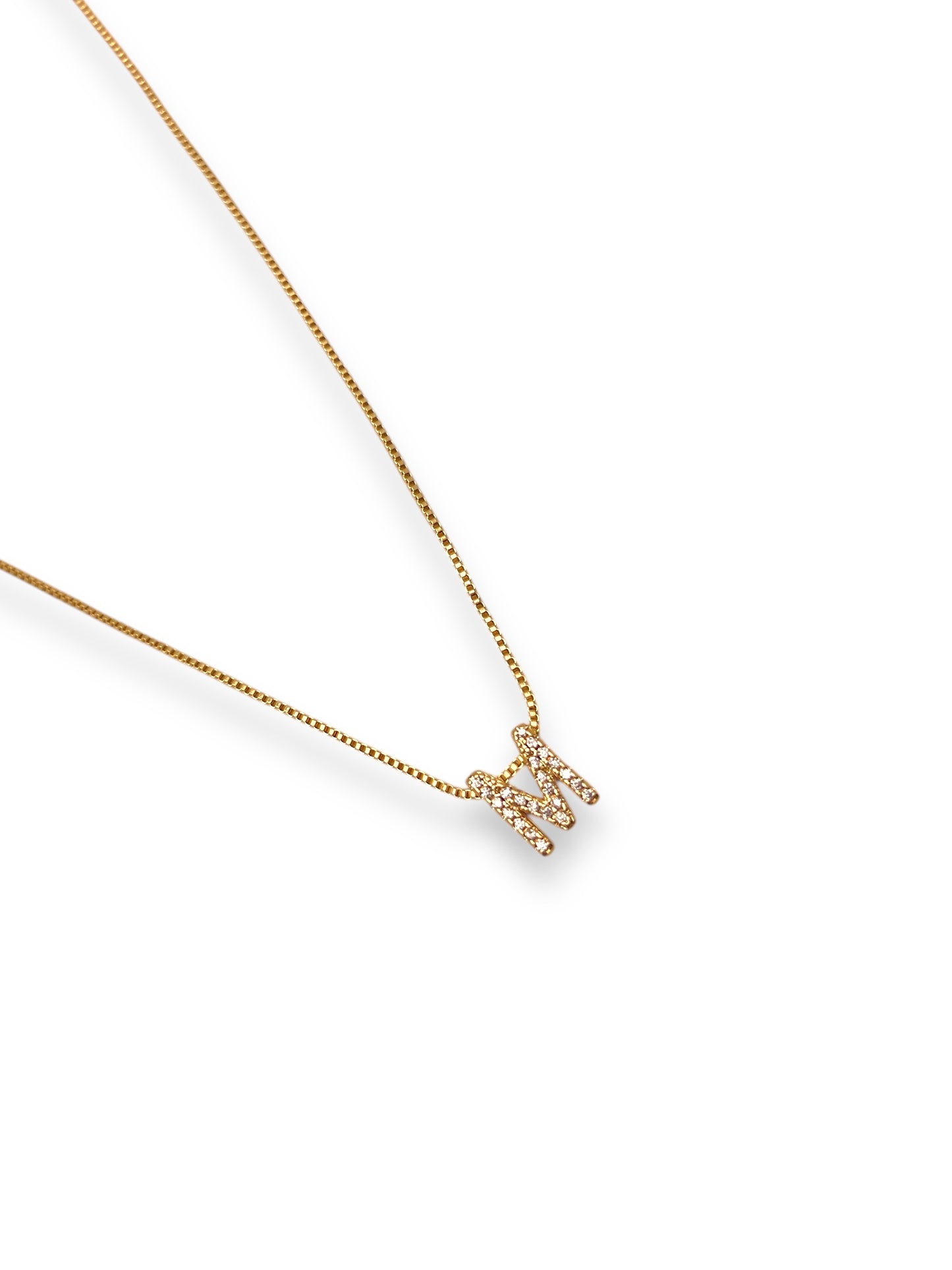 Colar Choker com Inicial, Banhado em Ouro 18K - 40cm + extensor