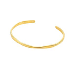 Bracelete rígido aberto em aço inoxidável com banho de ouro 18K