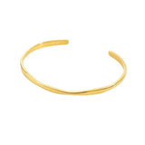 Bracelete rígido aberto em aço inoxidável com banho de ouro 18K