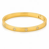 Bracelete em Trevo de Zircônia Cristal