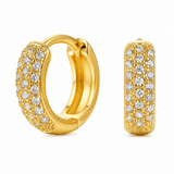 Brinco Argola Cravejado em Zircônia Cristal Anita