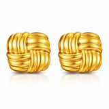 rinco Quadrado Texturizado Maximalista Dourado em Aço Inox 316L com banho de ouro 18k PVD