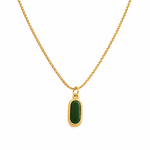 Colar Dourado com Pedras de Águas Naturais – Aço Inoxidável 316L com Banho PVD 18K