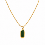 Colar Dourado com Pedras de Águas Naturais – Aço Inoxidável 316L com Banho PVD 18K