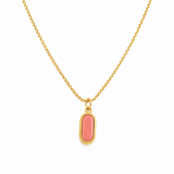 Colar Pingente em Pedra Quartzo Rosa