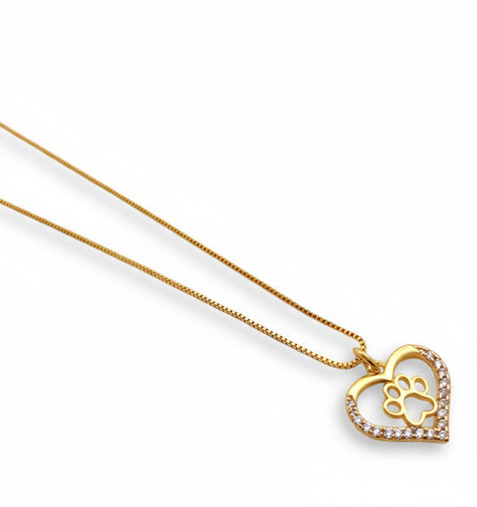 Colar Mãe de Pet Banhado em Ouro 18K image 0