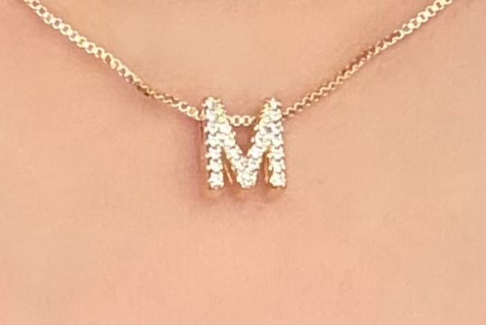 Colar Choker com Inicial, Banhado em Ouro 18K - 40cm + extensor