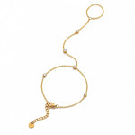 Pulseira de Mão com Zircônia Cristal Hand Chain
